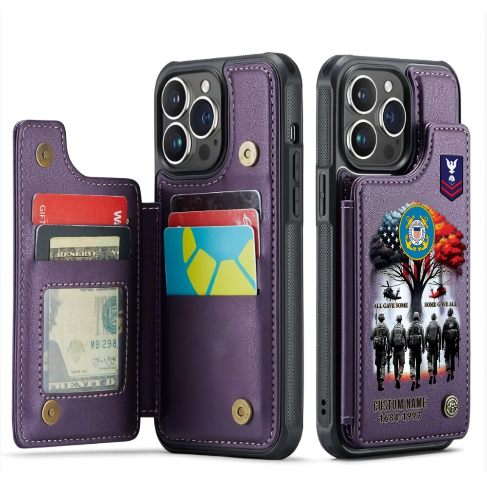 US Coast Guard, Defender of Freedom - Leather Flip Phone Case - Image 6