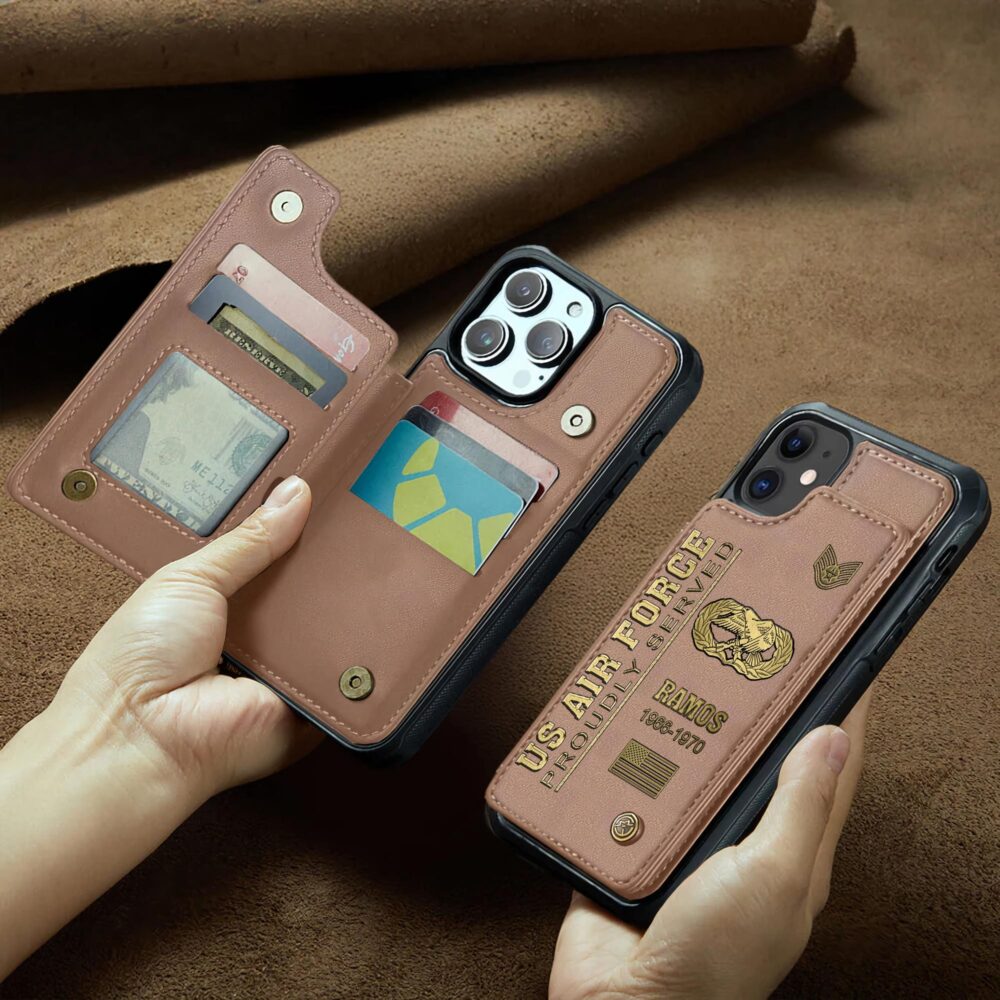 Air Force Badge, Lest We Forget - Leather Flip Phone Case - Image 2