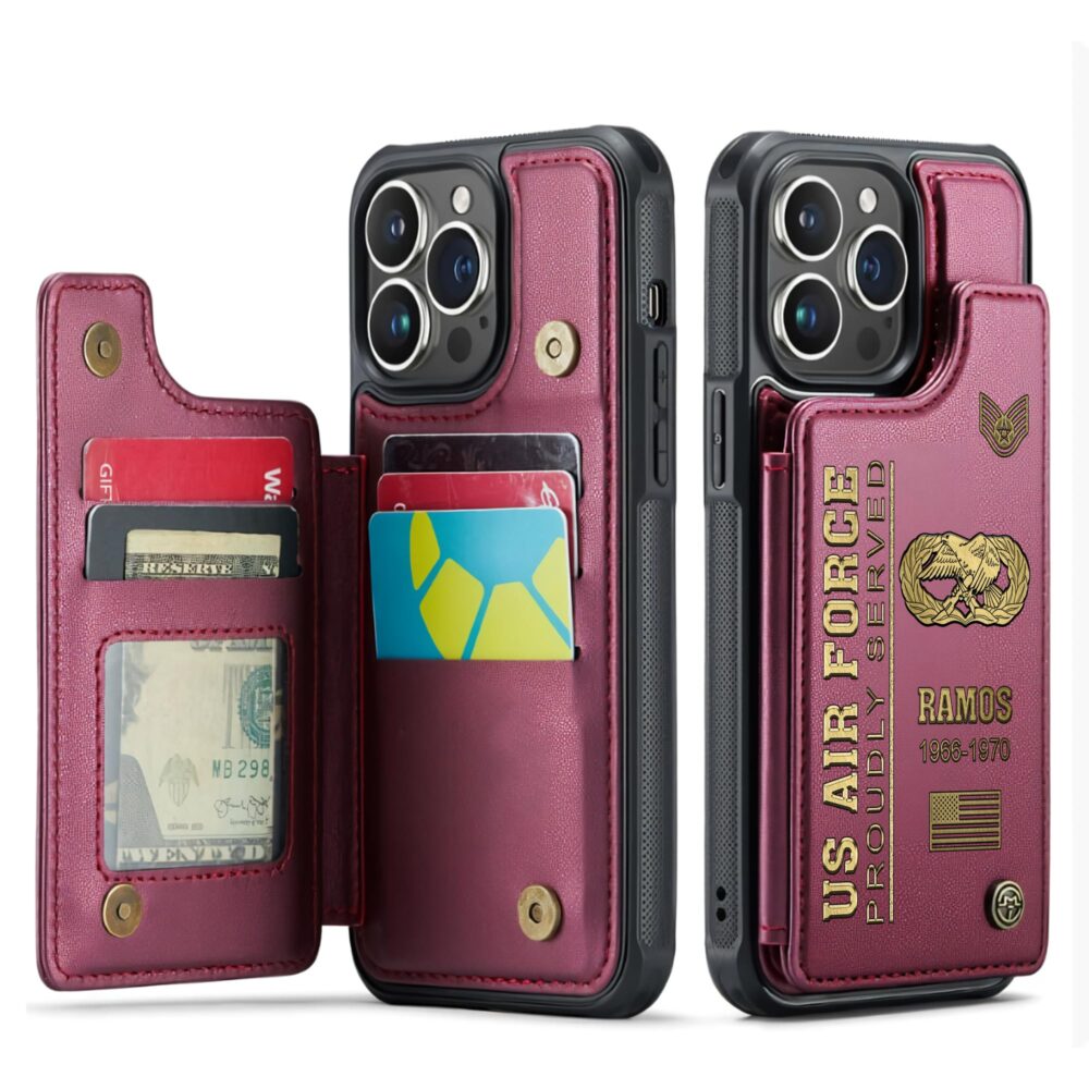 Air Force Badge, Lest We Forget - Leather Flip Phone Case - Image 4
