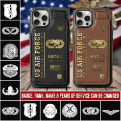 Air Force Badge, Lest We Forget - Leather Flip Phone Case