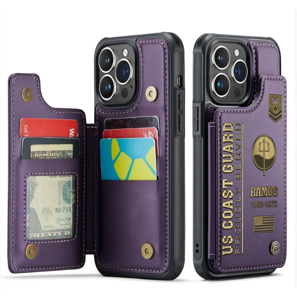 Coast Guard Rating, E 4 Gold - Leather Flip Phone Case - Image 6