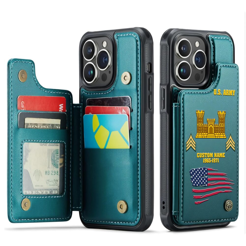 Army Branch, Thank a Veteran - Leather Flip Phone Case - Image 5