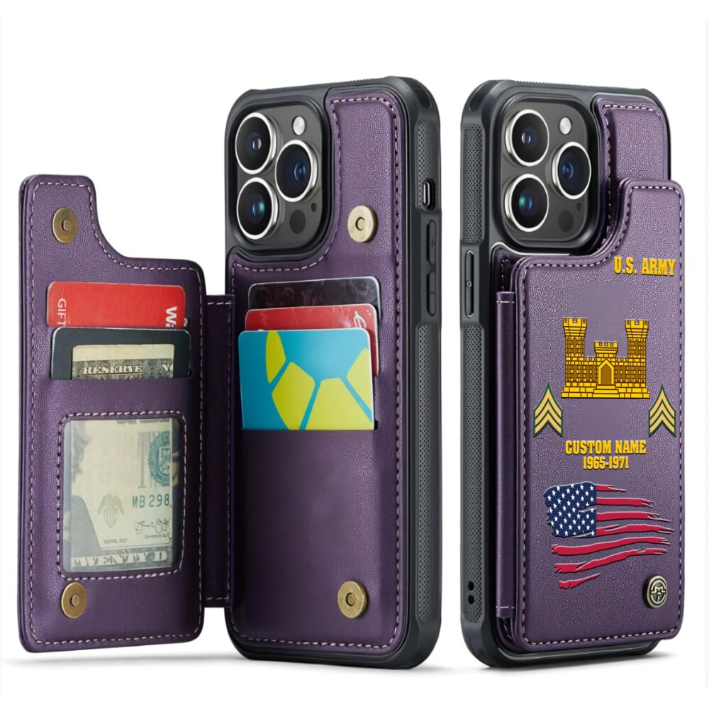 Army Branch, Thank a Veteran - Leather Flip Phone Case - Image 6