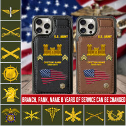 Army Branch, Thank a Veteran - Leather Flip Phone Case