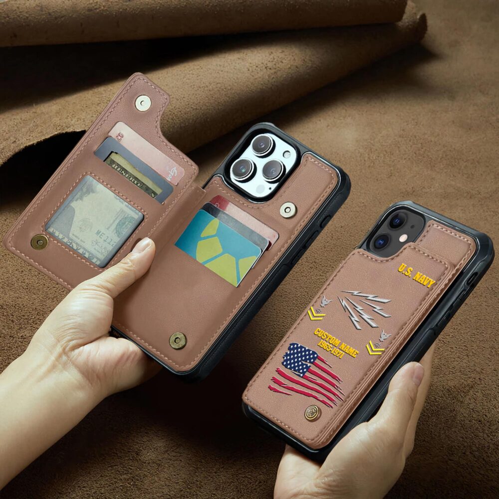 Navy Rating, E 3 Blue - Leather Flip Phone Case - Image 2