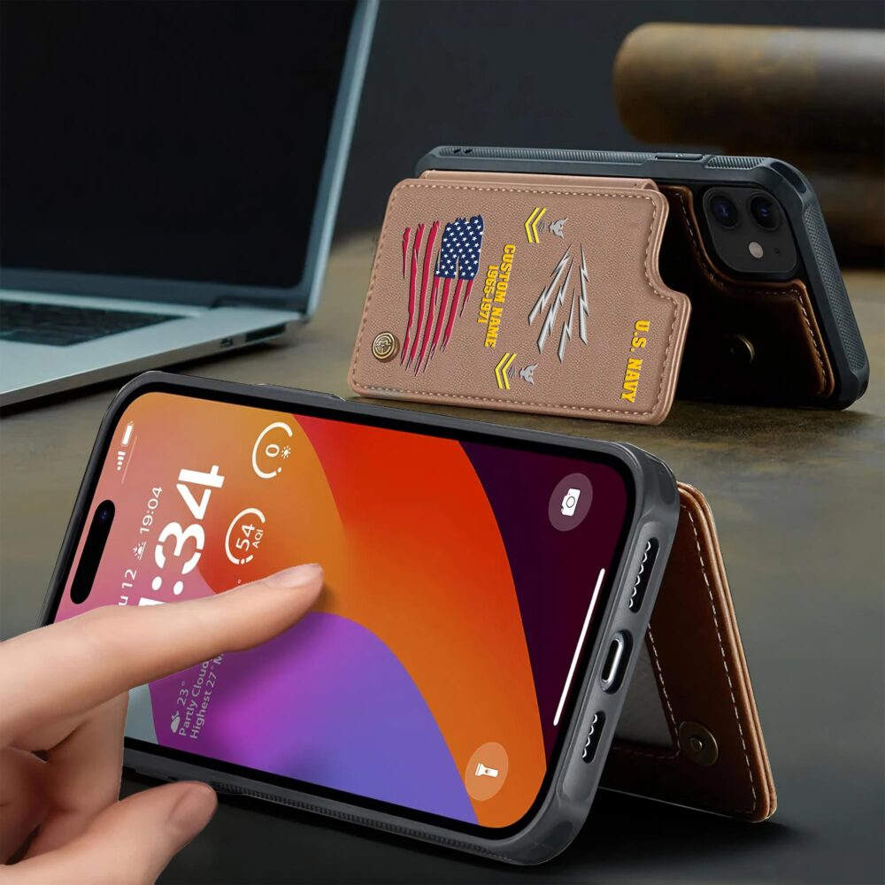 Navy Rating, E 3 Blue - Leather Flip Phone Case - Image 3