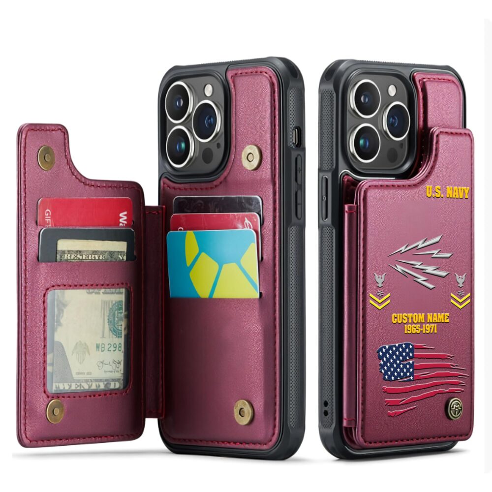 Navy Rating, E 3 Blue - Leather Flip Phone Case - Image 4