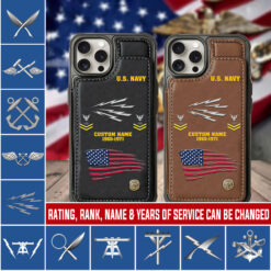 Navy Rating, E 3 Blue - Leather Flip Phone Case