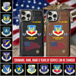 Air Force Command, E 9 Air Force Chief Master Sergeant - Leather Flip Phone Case
