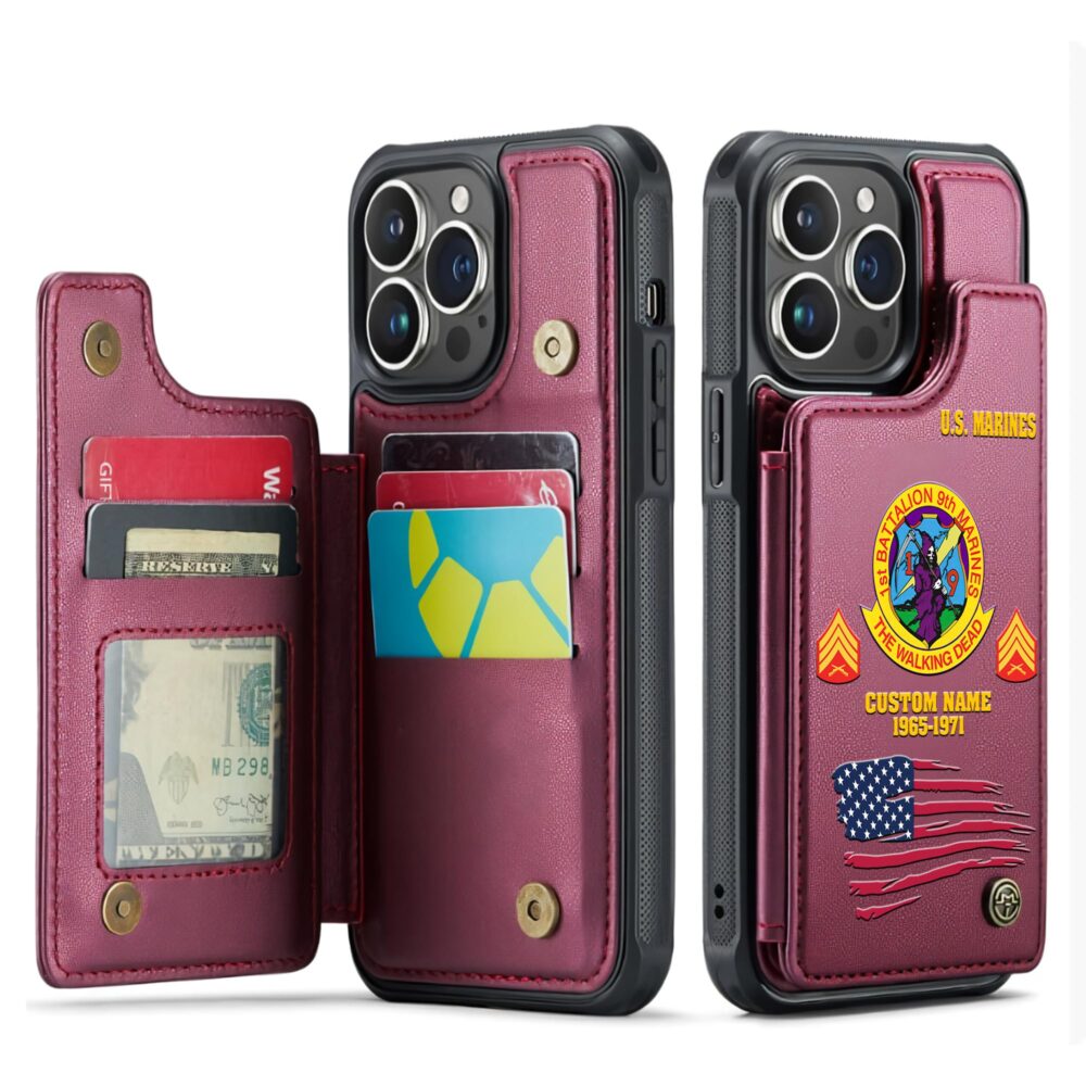 Marine Battalion, The Few, The Proud - Leather Flip Phone Case - Image 4