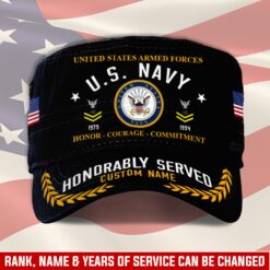 US Navy, Honor, Duty, Service - Military Cap
