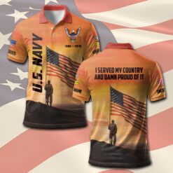 US Navy, E 3 Red - Polo Shirt