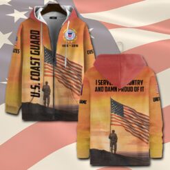 US Coast Guard, E 3 White - Zip Hoodie