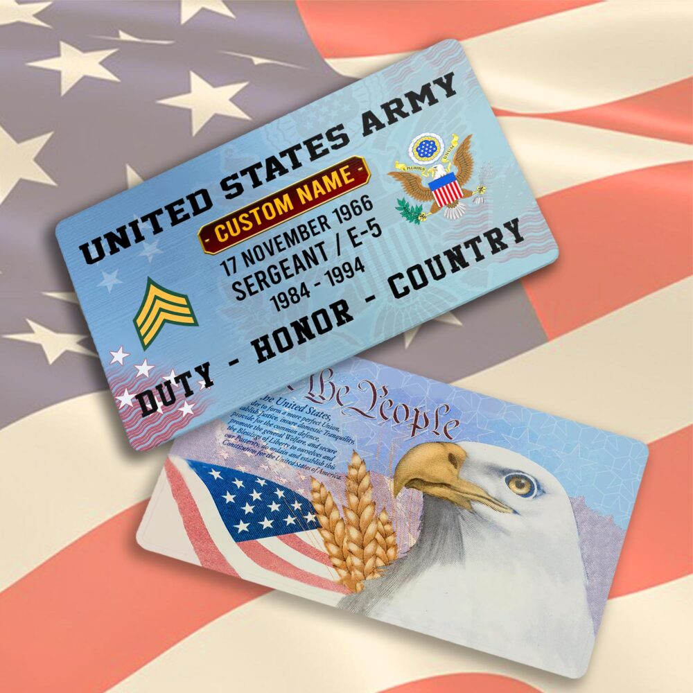 US Army, Honoring All Who Served - Printed Metal Card - Image 3