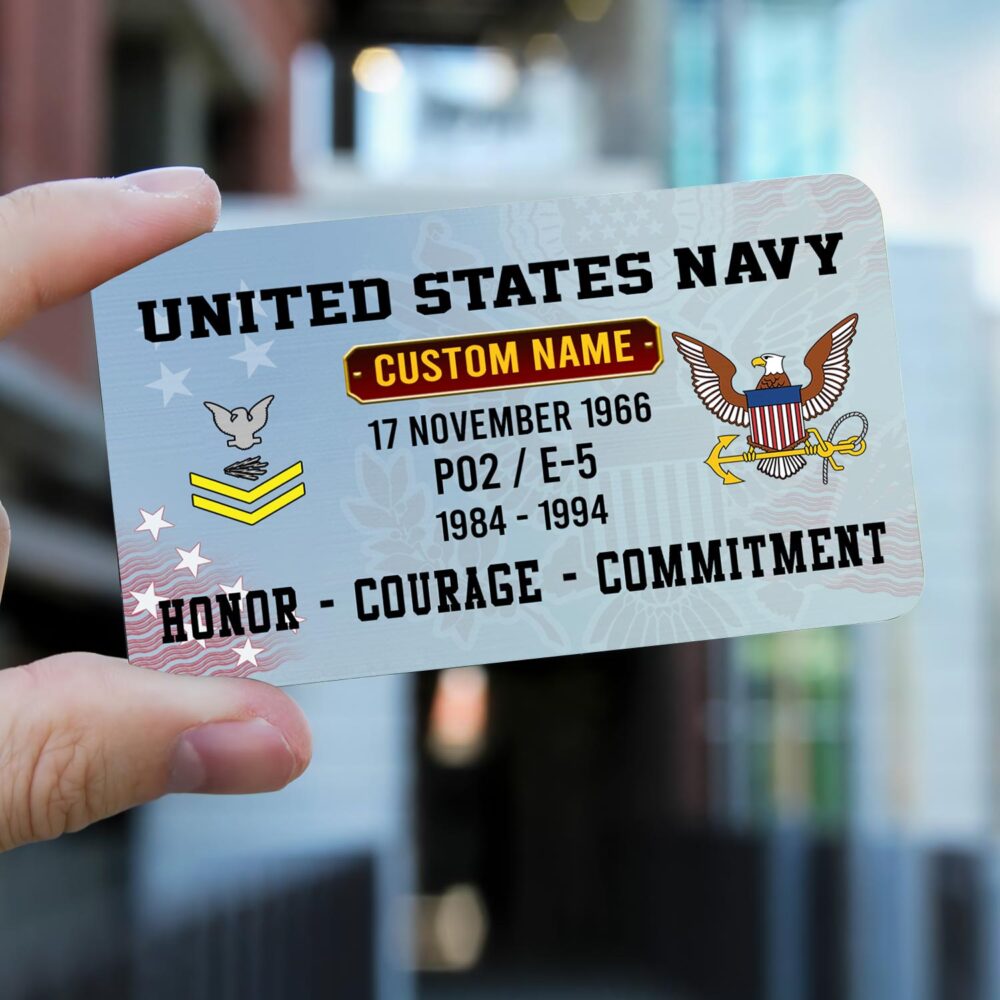 US Navy, No One Fights Alone - Printed Metal Card - Image 2