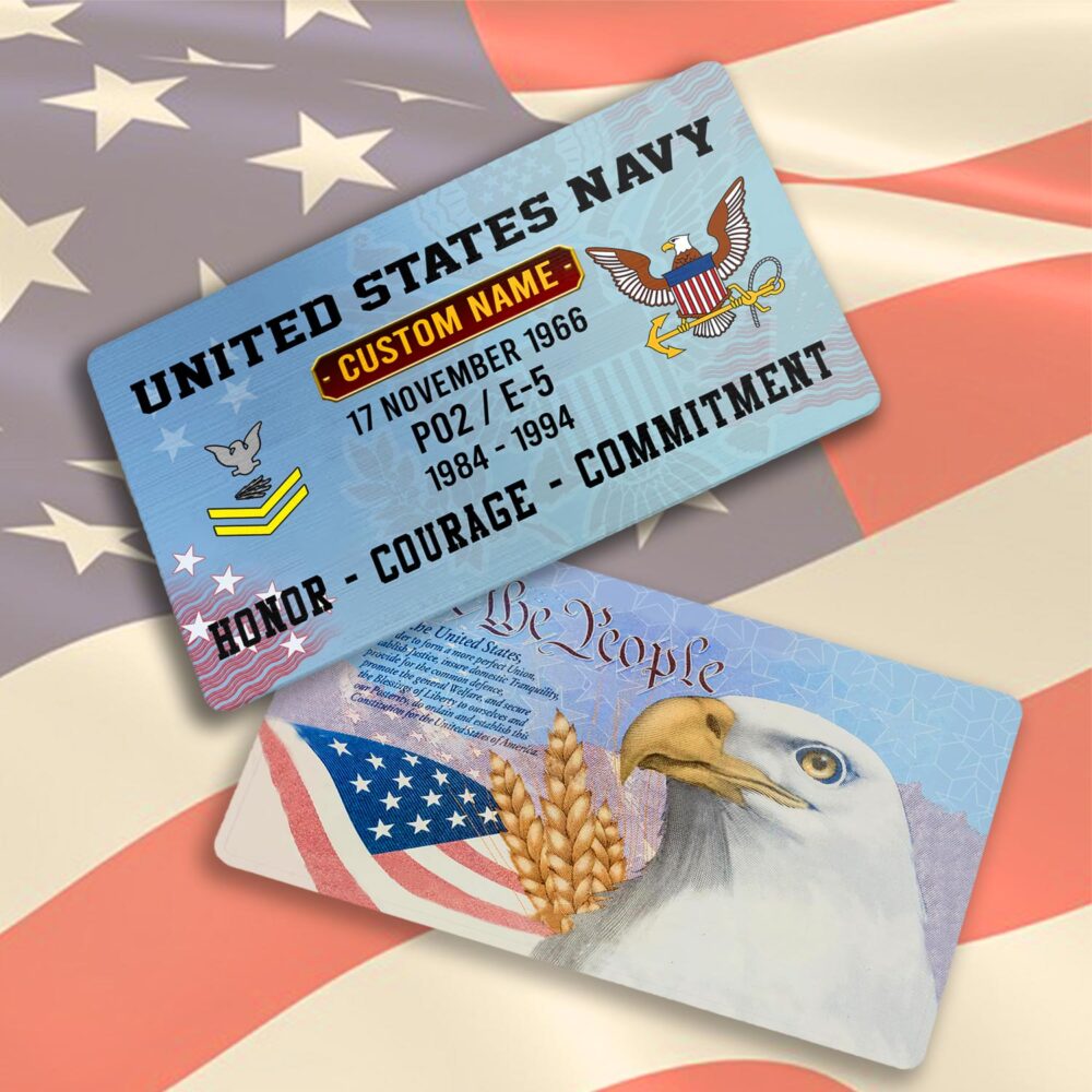 US Navy, No One Fights Alone - Printed Metal Card - Image 3