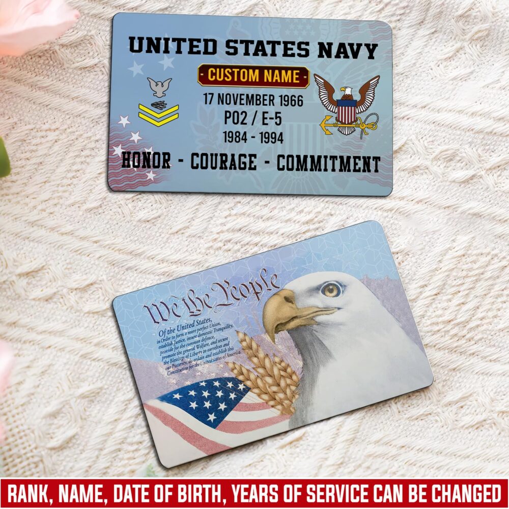 US Navy, No One Fights Alone - Printed Metal Card