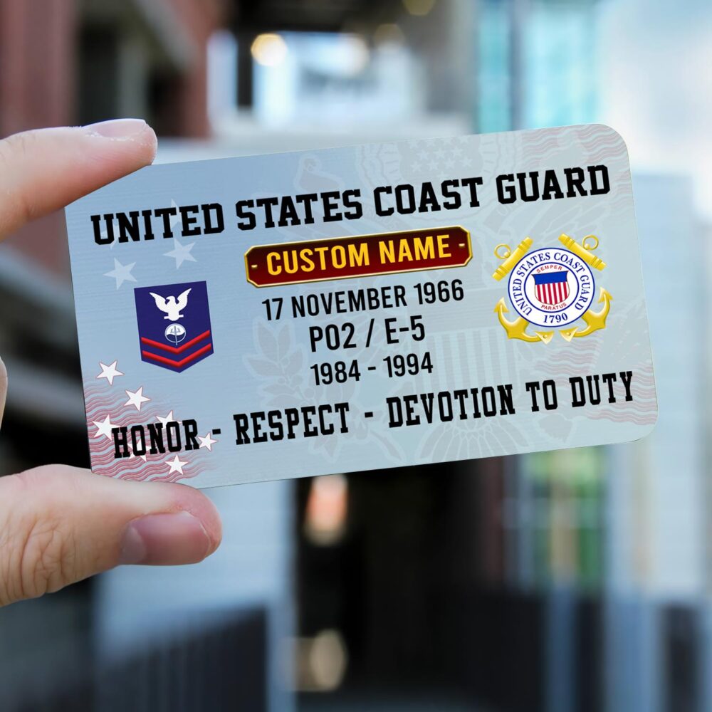 US Coast Guard, E 6 Red - Printed Metal Card - Image 2