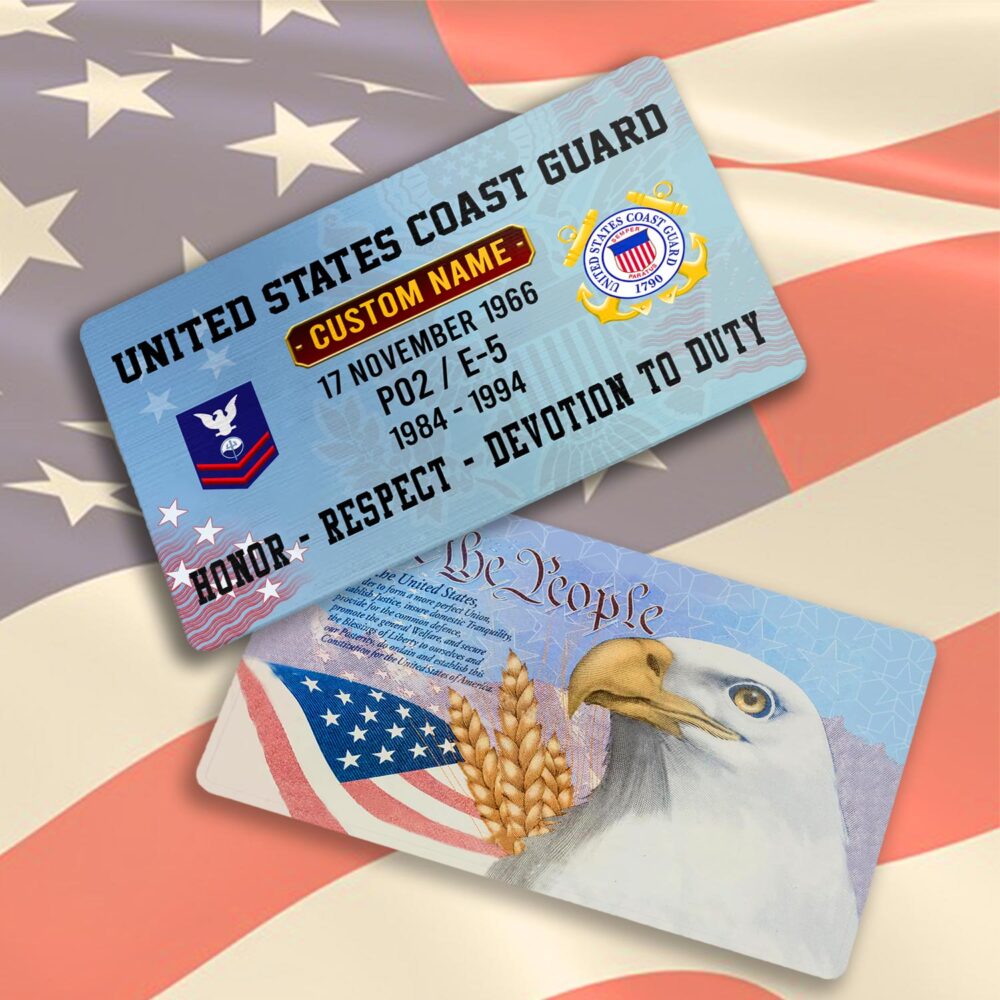 US Coast Guard, E 6 Red - Printed Metal Card - Image 3