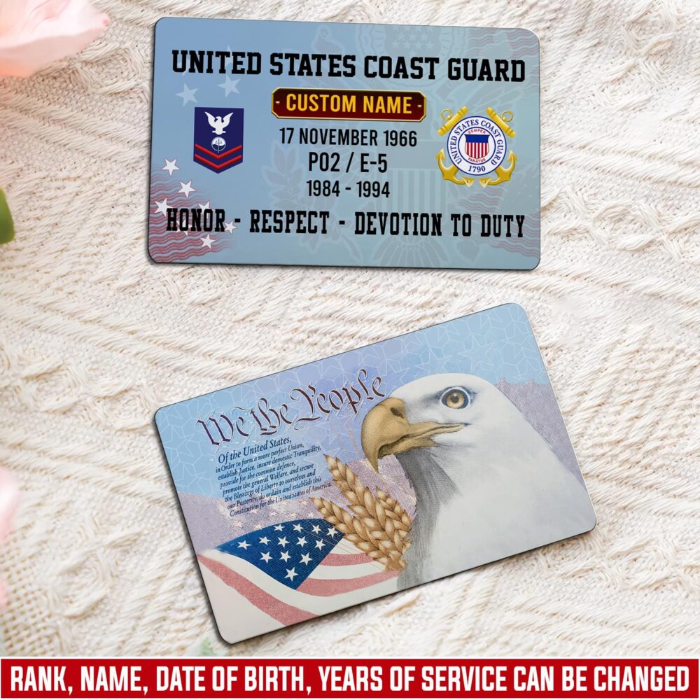 US Coast Guard, E 6 Red - Printed Metal Card
