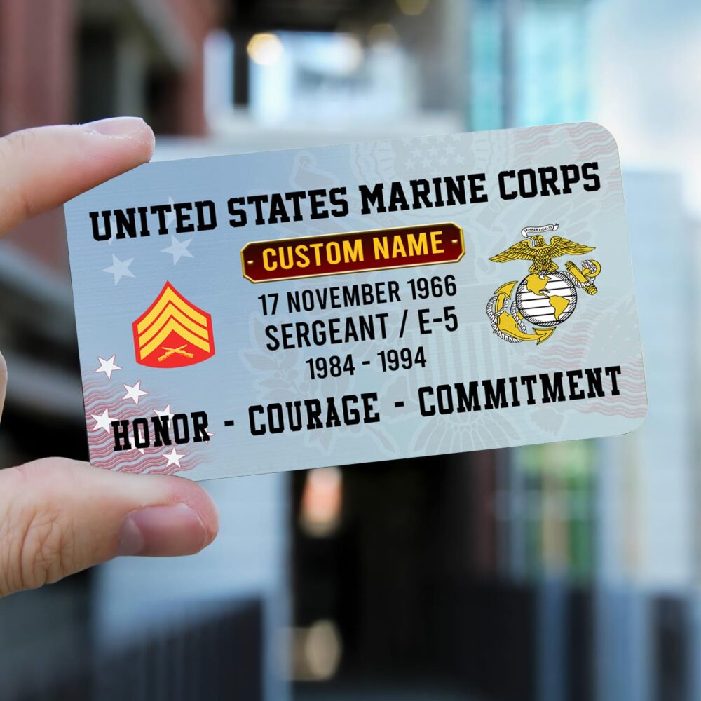 US Marine Corps, Semper Fidelis - Printed Metal Card - Image 2