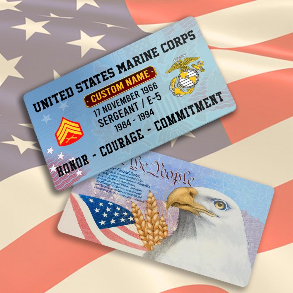 US Marine Corps, Semper Fidelis - Printed Metal Card - Image 3