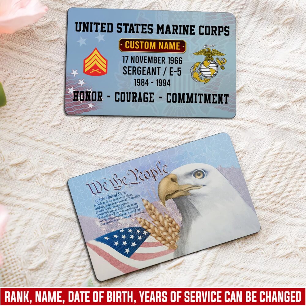 US Marine Corps, Semper Fidelis - Printed Metal Card
