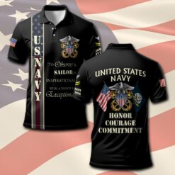 US Navy, E 8 Gold - Polo Shirt
