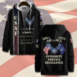 US Air Force , E 3 Air Force Airman First Class - Zip Hoodie