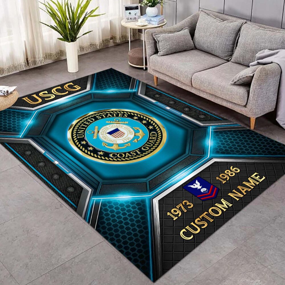 US Coast Guard, E 3 Blue - Rug 39x60in - Image 3