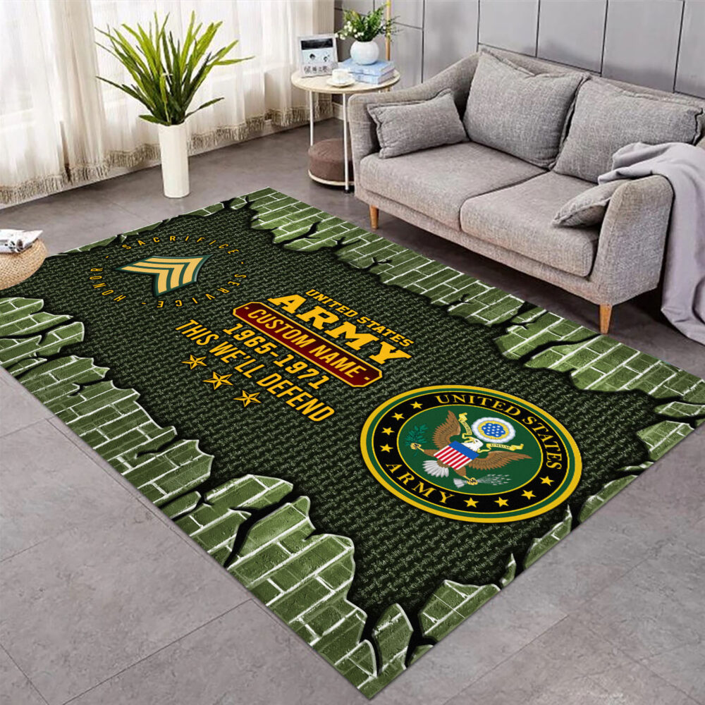 US Army, E 6 Army Staff Sergeant - Rug 39x60in - Image 2