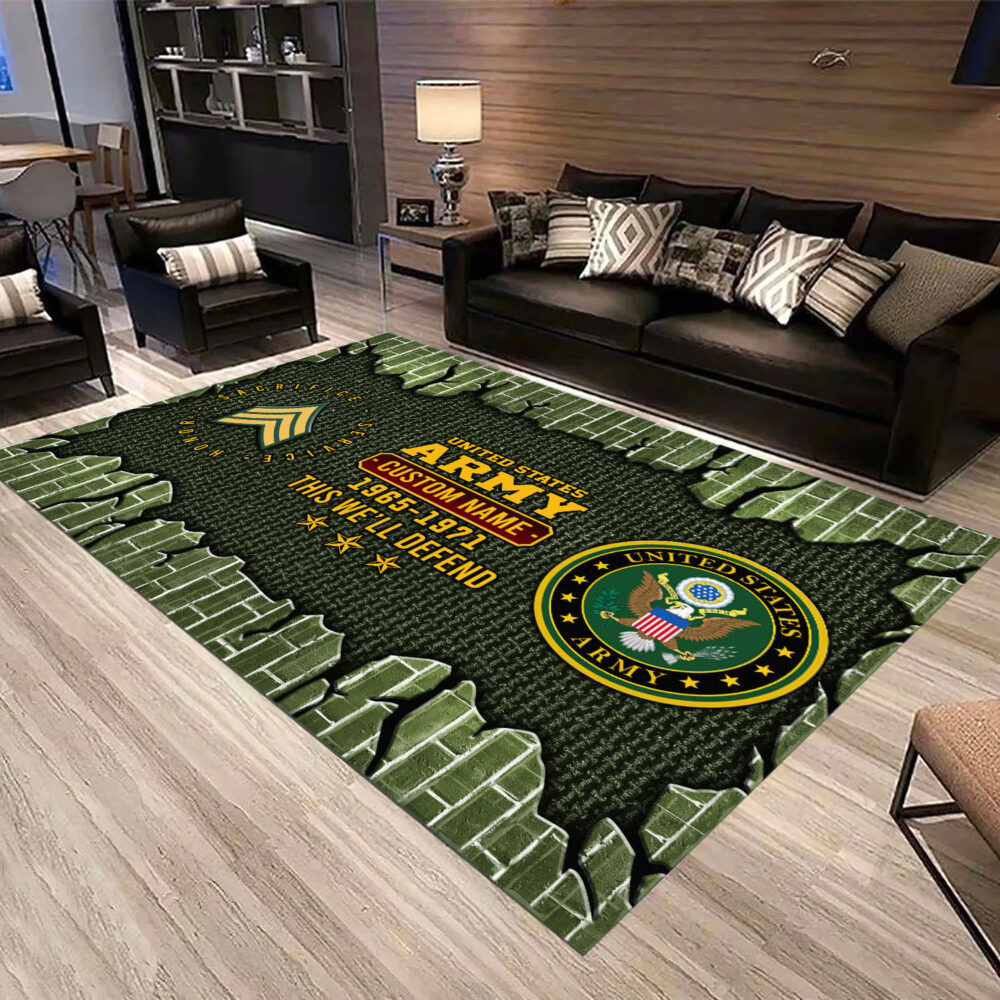 US Army, E 6 Army Staff Sergeant - Rug 39x60in - Image 3