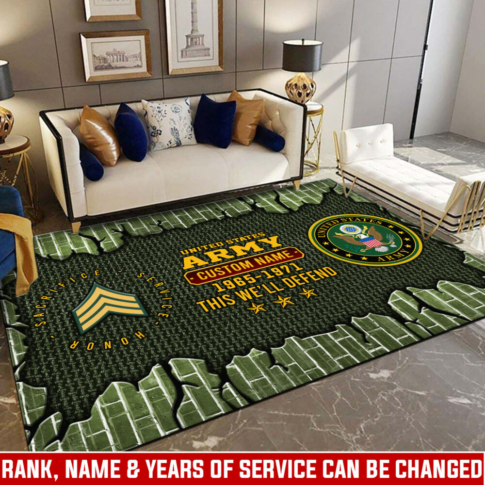 US Army, E 6 Army Staff Sergeant - Rug 39x60in