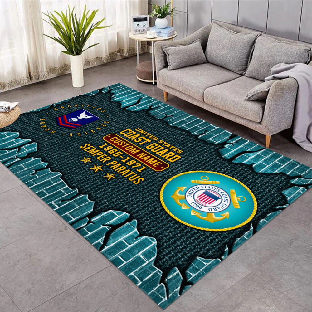 US Coast Guard, Honor, Duty, Service - Rug 80x58in - Image 2