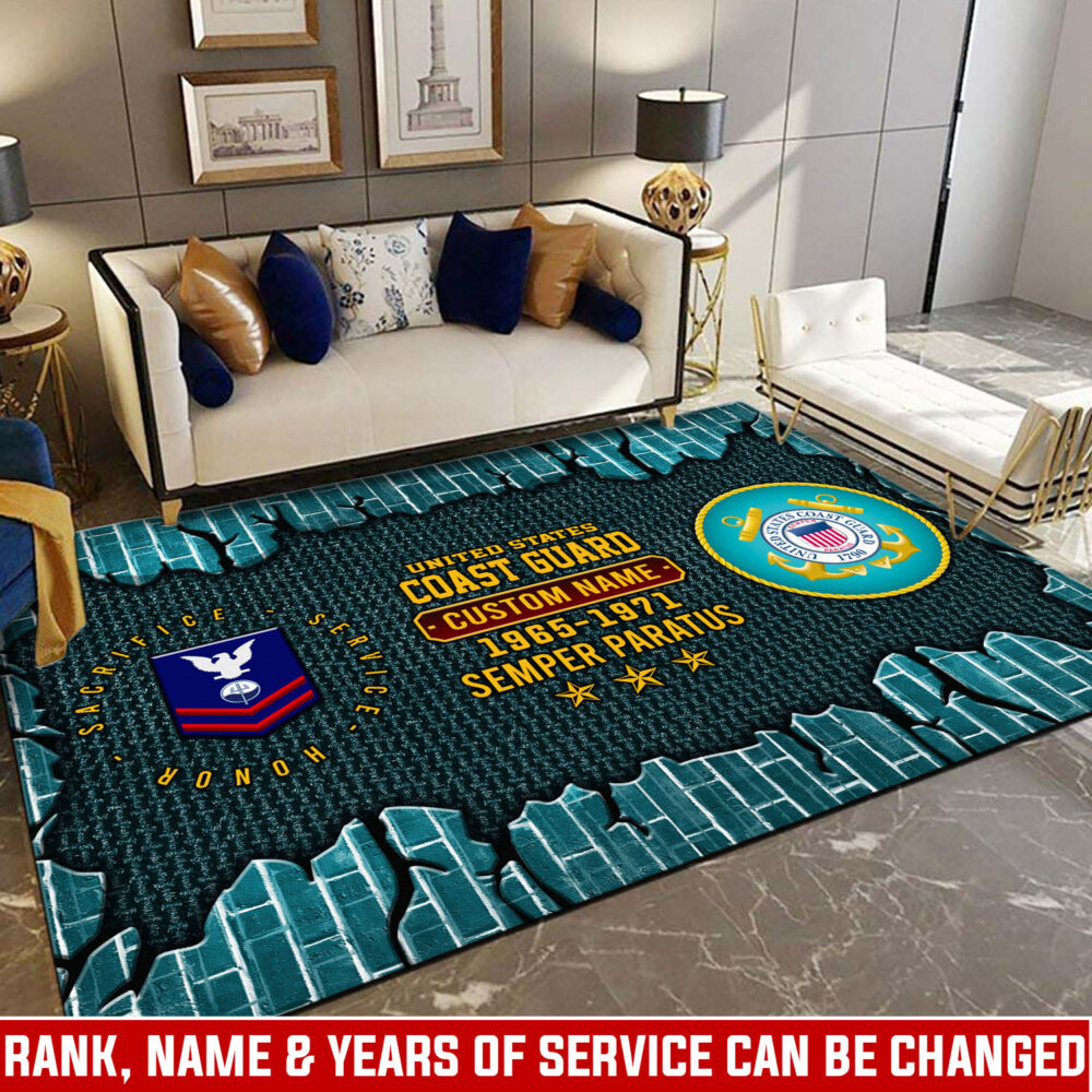 US Coast Guard, Honor, Duty, Service - Rug 80x58in