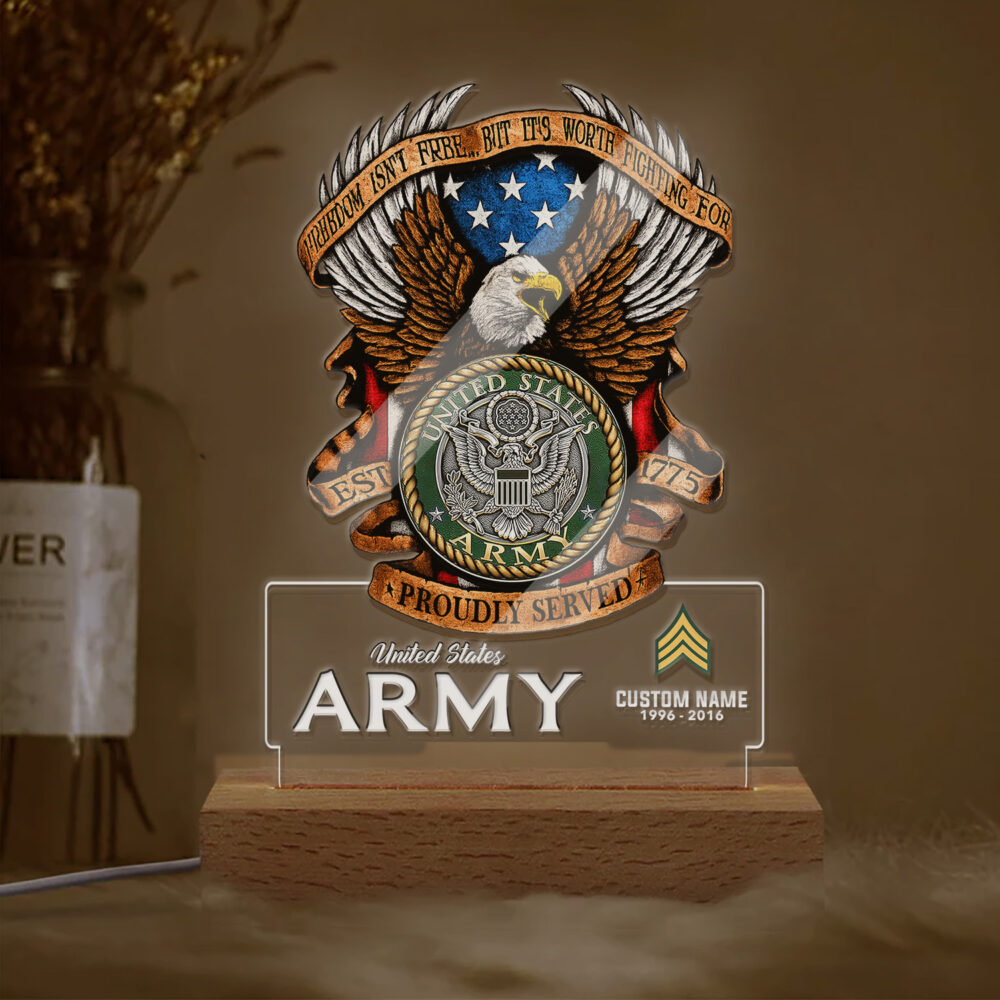 US Army, O 5 Army Lieutenant Colonel - Personalized Led Lamp - Image 2