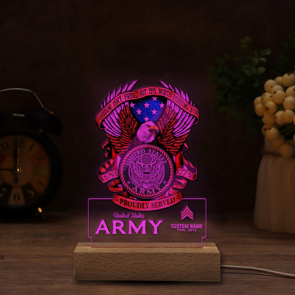 US Army, O 5 Army Lieutenant Colonel - Personalized Led Lamp - Image 4