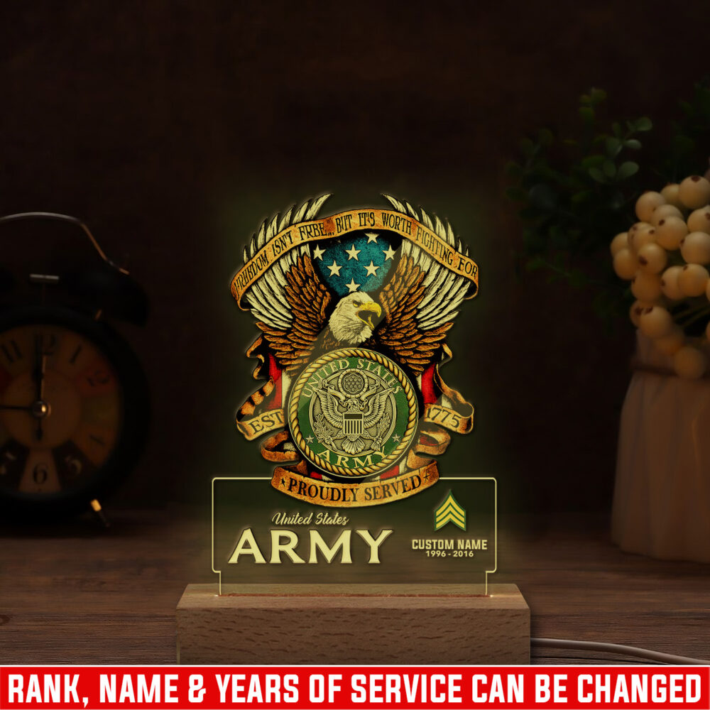 US Army, O 5 Army Lieutenant Colonel - Personalized Led Lamp