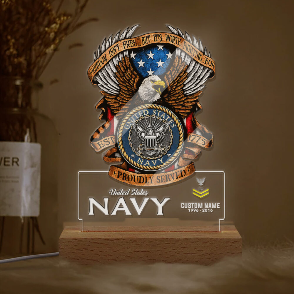 US Navy, E 3 White - Personalized Led Lamp - Image 2