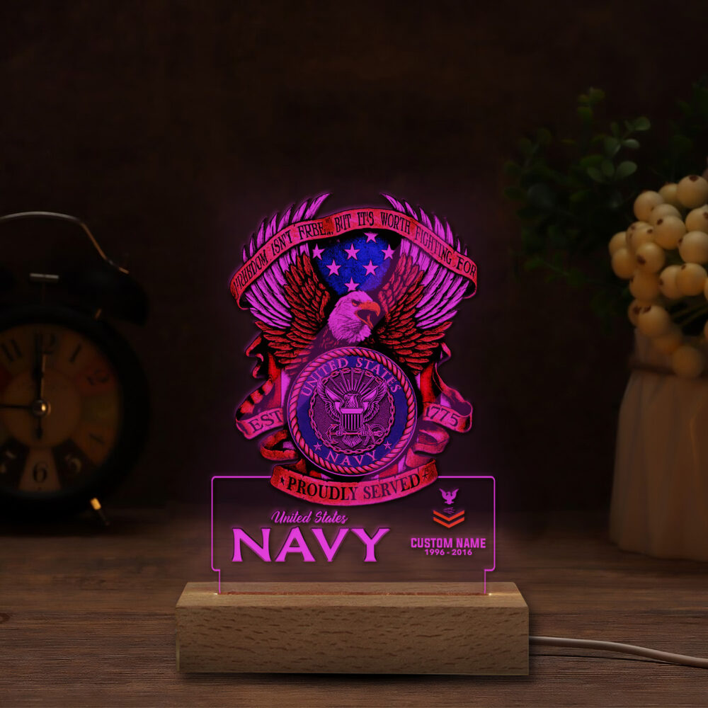 US Navy, E 3 White - Personalized Led Lamp - Image 4