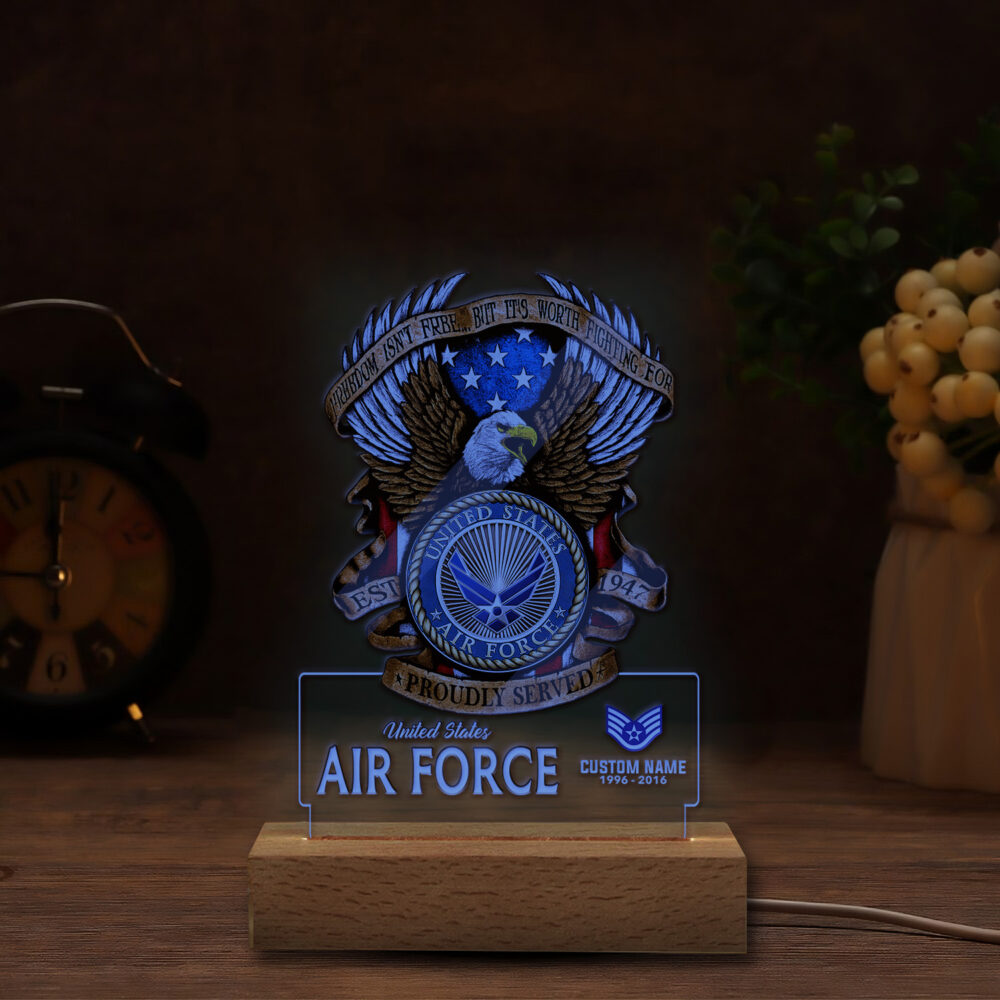 US Air Force , Freedom Isn't Free - Personalized Led Lamp - Image 6