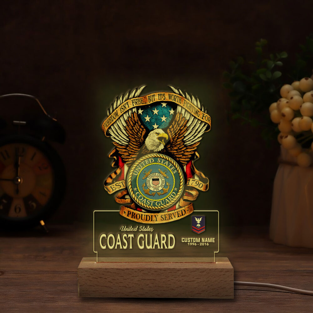 US Coast Guard, Thank a Veteran - Personalized Led Lamp - Image 5