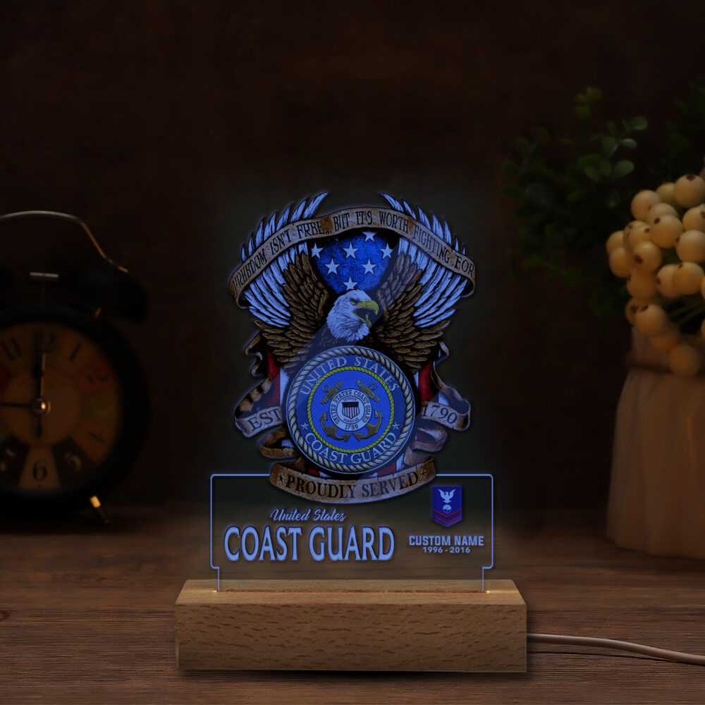 US Coast Guard, Thank a Veteran - Personalized Led Lamp - Image 6