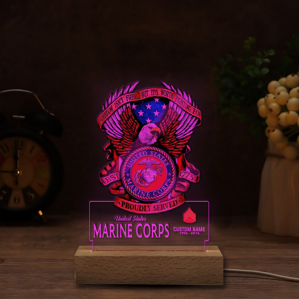 US Marine Corps, The Few, The Proud - Personalized Led Lamp - Image 4