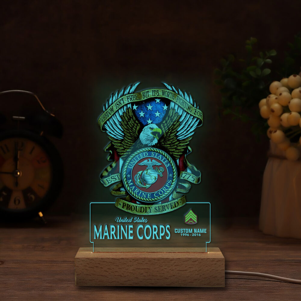 US Marine Corps, The Few, The Proud - Personalized Led Lamp - Image 5
