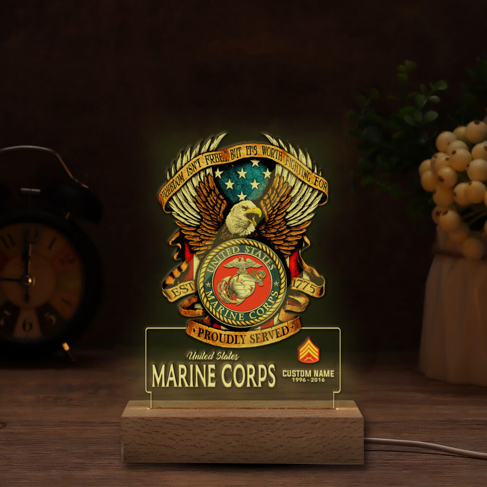 US Marine Corps, The Few, The Proud - Personalized Led Lamp - Image 6