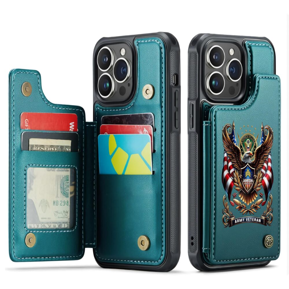 US Army, E 6 Army Staff Sergeant - Leather Flip Phone Case - Image 5
