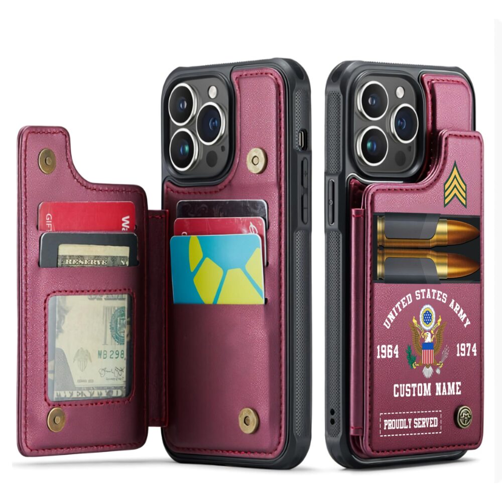 US Army, O 6 Army Colonel - Leather Flip Phone Case - Image 4