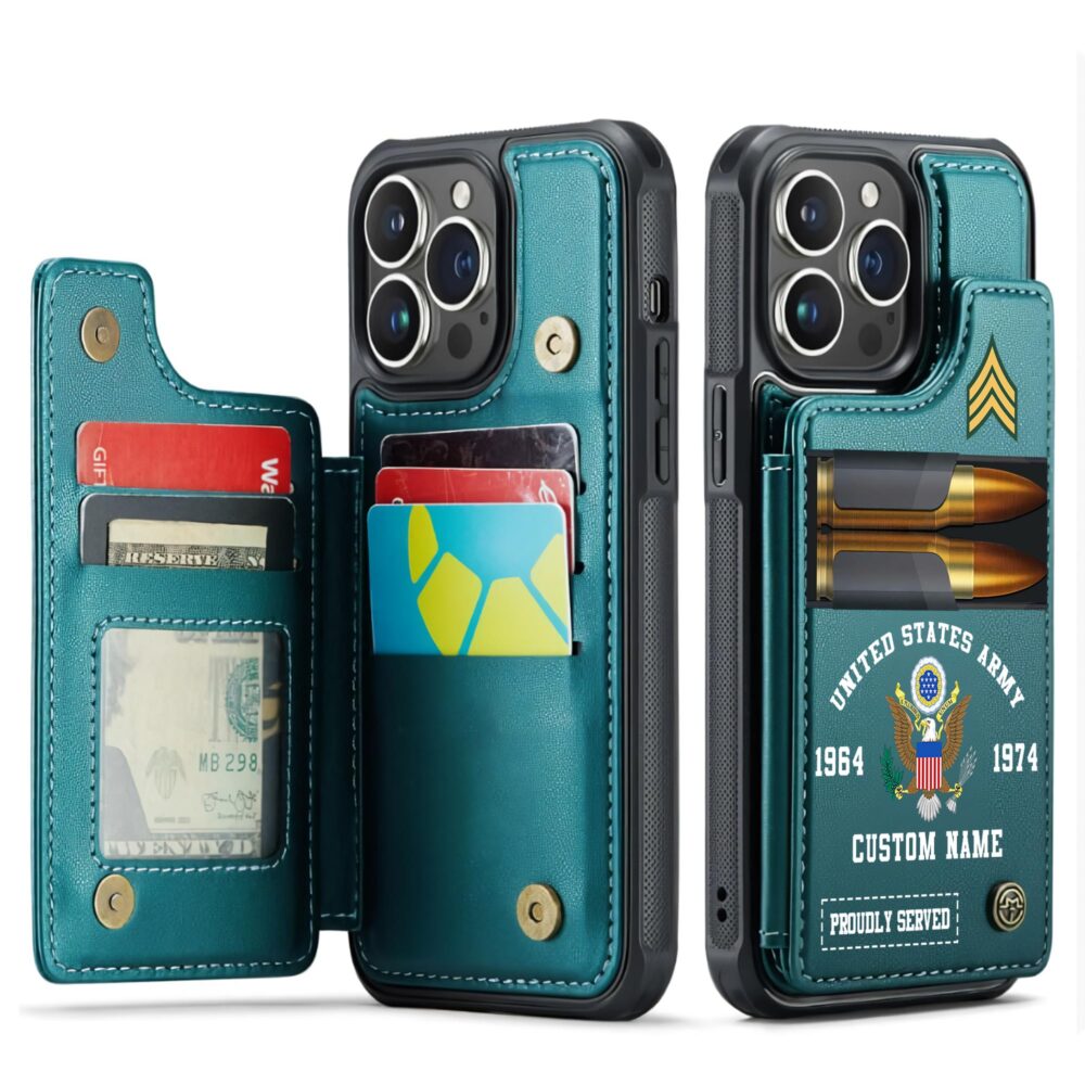 US Army, O 6 Army Colonel - Leather Flip Phone Case - Image 5