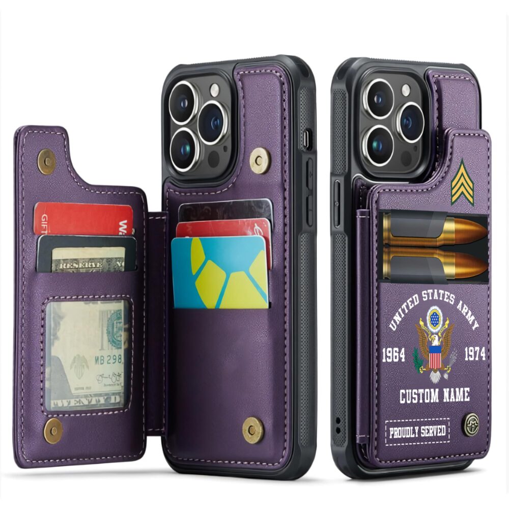 US Army, O 6 Army Colonel - Leather Flip Phone Case - Image 6